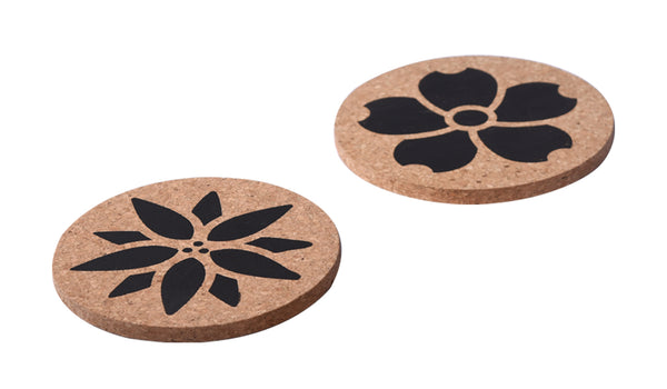 Floral Icon Cork Trivet Set of 2