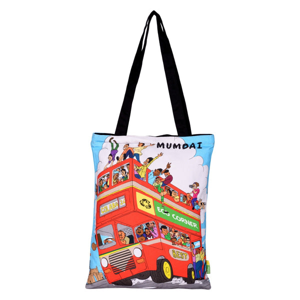Small Aamchi Mumbai Bus Cotton Bag