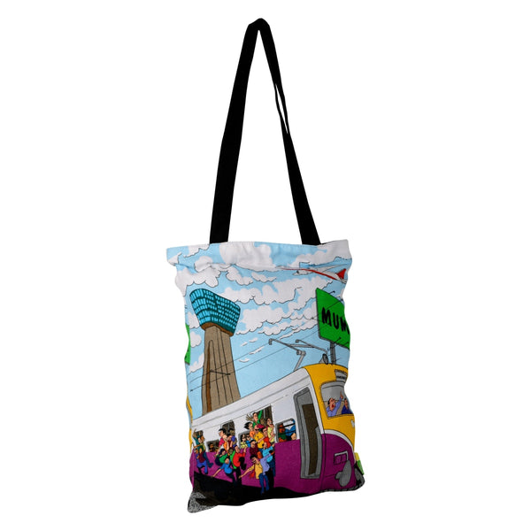 Small Aamchi Mumbai Train Cotton Bag