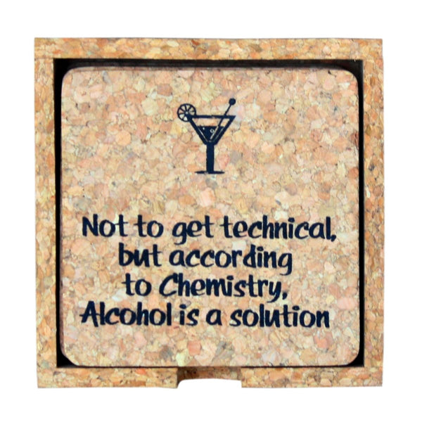 Bar Fun Cork Coaster Set