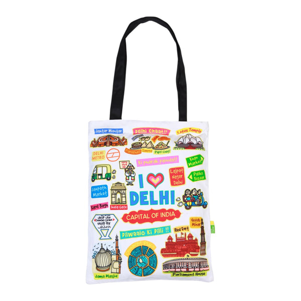 Small White Delhi Cotton Bag
