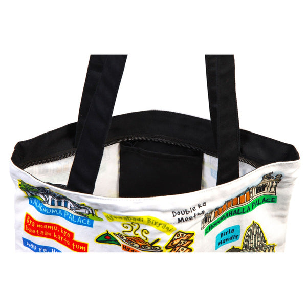 Small White Hyderabad Cotton Bag