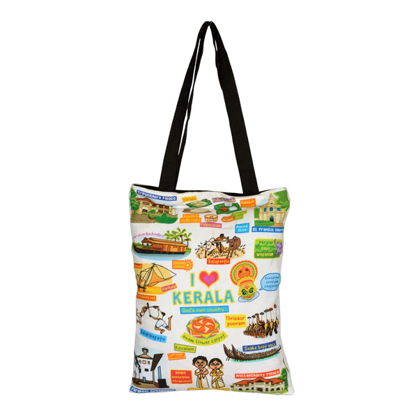 Small White Kerala Cotton Bag