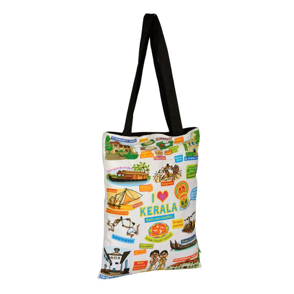 Small White Kerala Cotton Bag