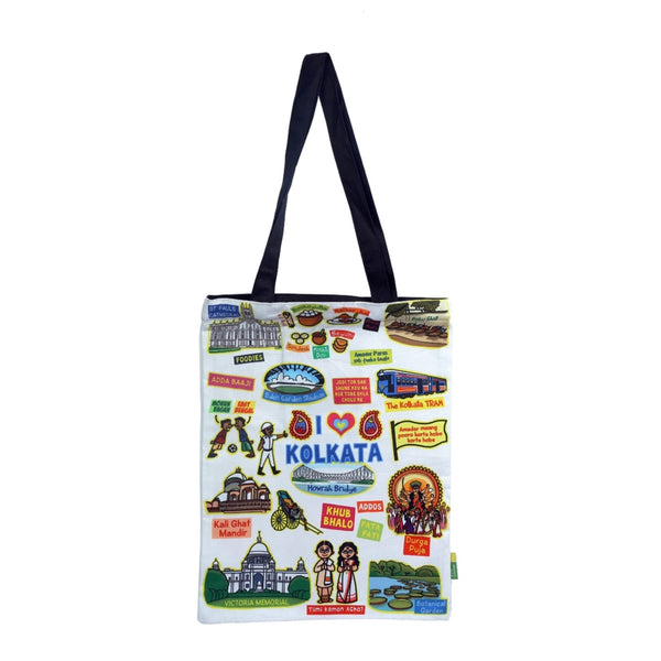 Small White Kolkata Cotton Bag