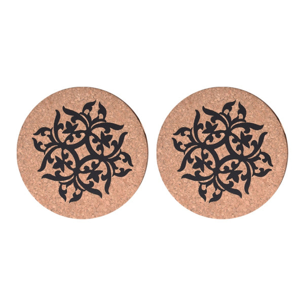 Indian Design Cork Trivet Set of 2