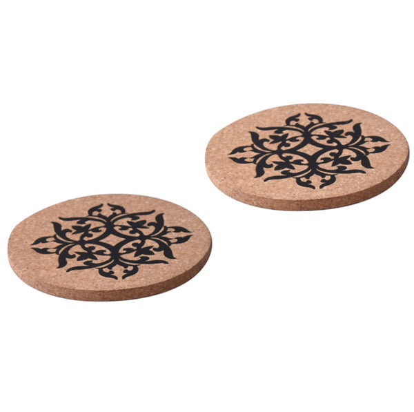 Indian Design Cork Trivet Set of 2