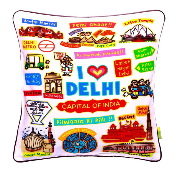 Delhi White Cushion Cover