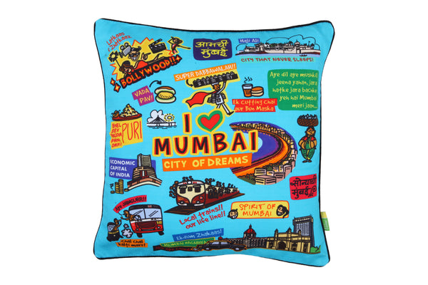 Coloured Mumbai Cushion Cover