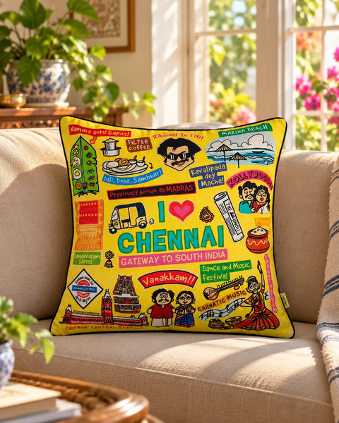 Coloured Chennai Cushion Cover