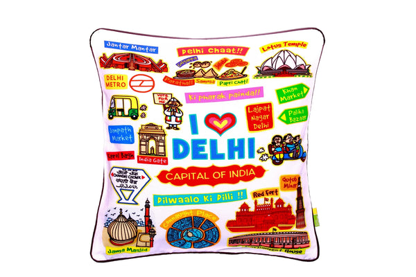 White Delhi Cushion Cover