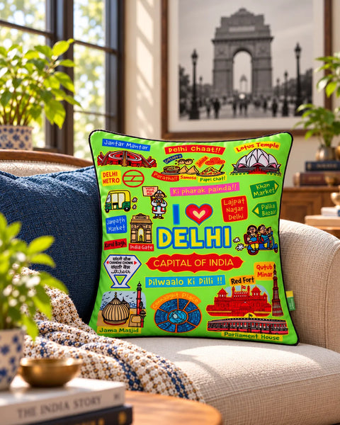 Coloured Delhi Cushion Cover