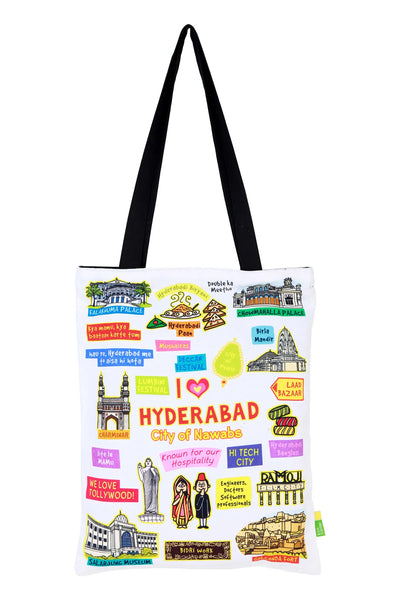 Small White Hyderabad Cotton Bag