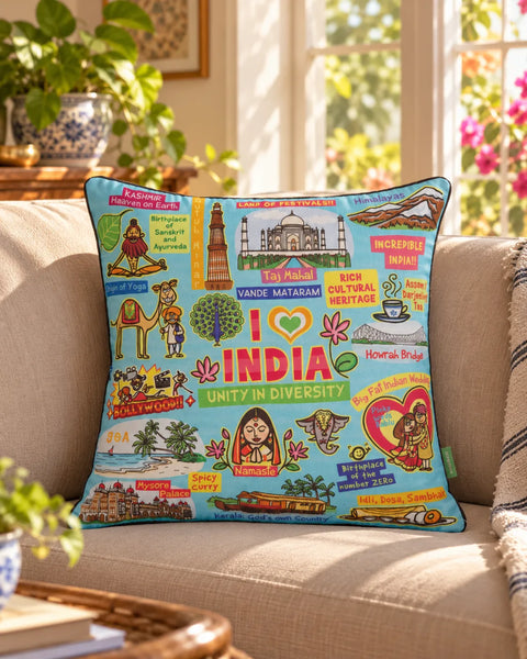 Coloured India Cushion Cover