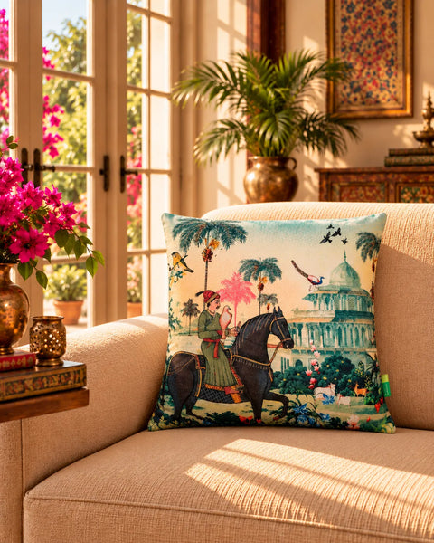 Indian Art Horse Cushion Cover
