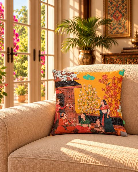 Indian Art Balcony Cushion Cover