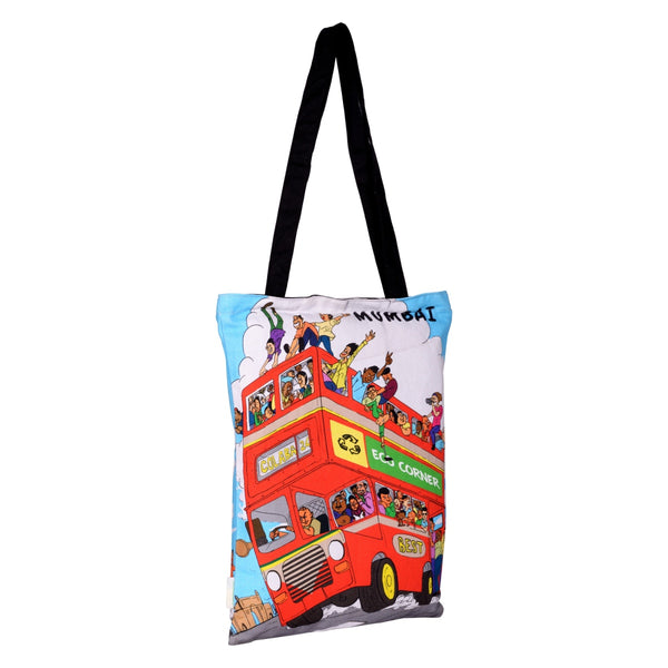 Small Aamchi Mumbai Bus Cotton Bag