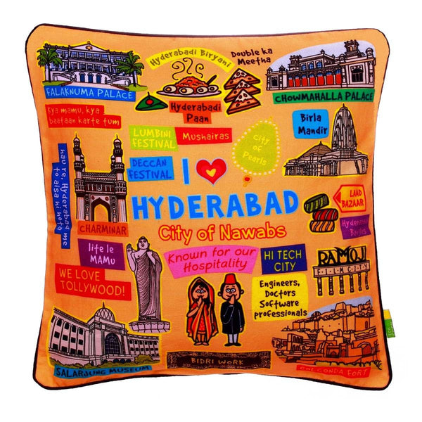 Coloured Hyderabad Cushion Cover