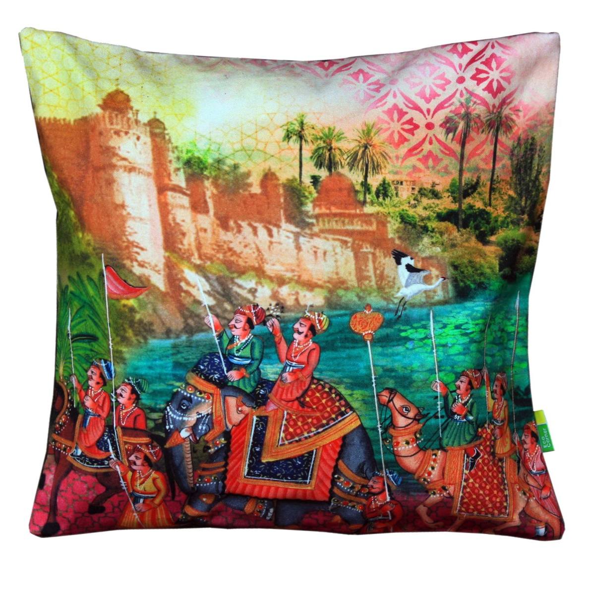 Indian Art Parade Cushion Cover