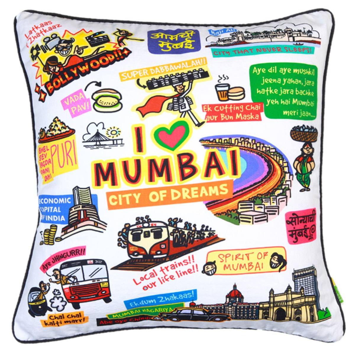 White Mumbai Cushion Cover